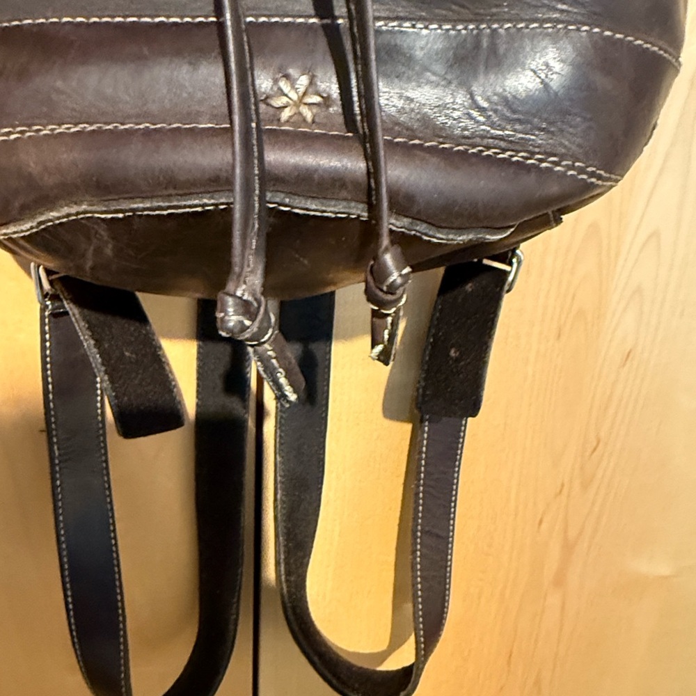 Elegant Dark Brown Leather Backpack - Picture 12 of 16